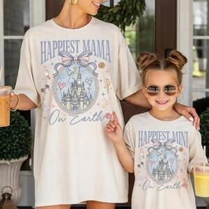 Coquette Bow Castle Happiest Mom On Earth Shirt, Disney Mom Shirt
